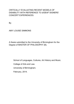 CRITICALLY EVALUATING RECENT MODELS OF DISABILITY