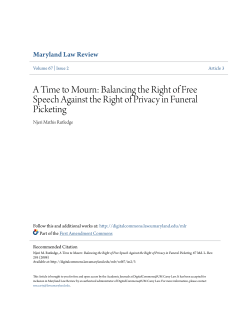 A Time to Mourn: Balancing the Right of Free Speech Against the
