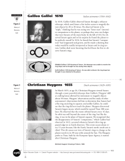 Christiaan Huygens 1655 Galileo Galilei 1610