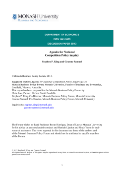Agenda for National Competition Policy inquiry