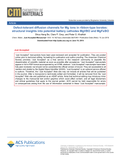 Defect-tolerant diffusion channels for Mg2+ ions in ribbon