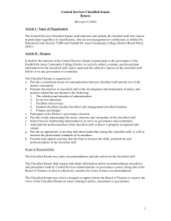 Central Services Classified Senate Bylaws 1