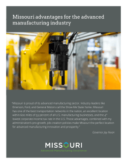 Missouri advantages for the advanced manufacturing industry