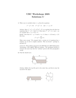 Answers - UBC Mathematics Department Outreach