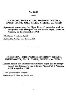 Agreement concerning the Niger River Commission and the