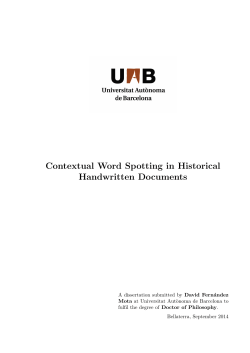Contextual Word Spotting in Historical Handwritten Documents