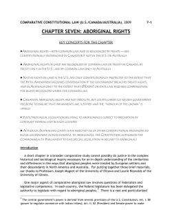 chapter seven: aboriginal rights