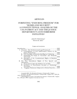 "Enduring Freedom" for "Homeland Security"