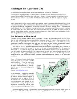 Housing in the Apartheid City