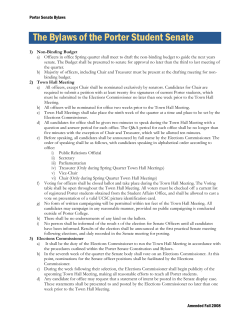 The Bylaws of the Porter Student Senate