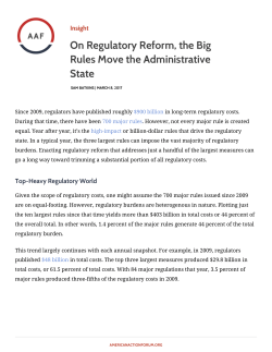 On Regulatory Reform, the Big Rules Move the Administrative State