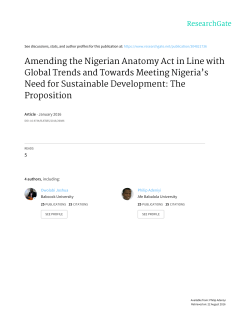 Amending the Nigerian Anatomy Act in Line with Global Trends and