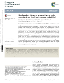 Likelihood of climate change pathways under uncertainty on fossil
