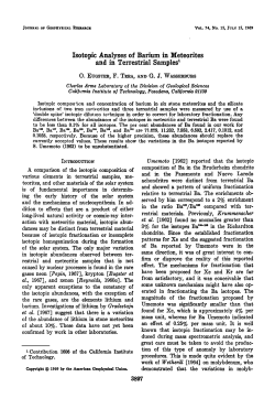 Isotopic analyses of barium in meteorites and in terrestrial samples