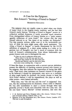 A Case for the Epigram - Sydney Open Journals online