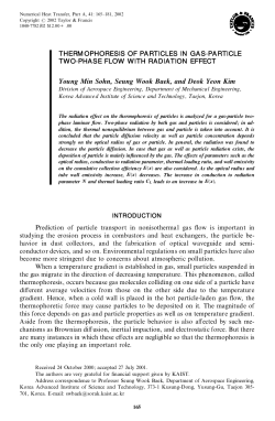 THERMOPHORESIS OF PARTICLES IN GAS