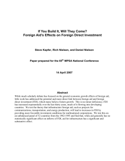 If You Build It, Will They Come? Foreign Aid`s Effects on Foreign
