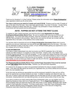 PUPPIES DO NOT ATTEND THE FIRST CLASS.