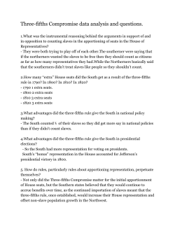 Three-fifths Compromise data analysis and questions.