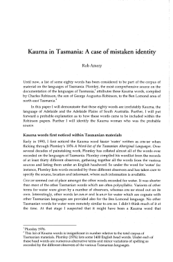Kaurna in Tasmania: A case of mistaken identity - ANU Press