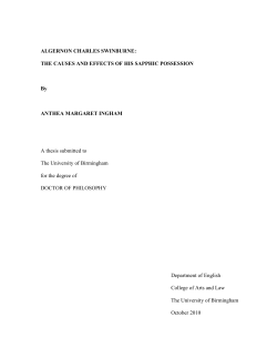 Algernon Charles Swinburne: the causes and effects of his Sapphic