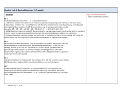 Grade 4 Unit 8: Decimal Fractions (3.5 weeks)