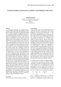 COUPLED MODELS OF ROLLING, SLIDING AND WHIRLING
