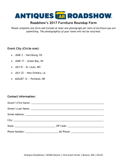 Roadshow`s 2017 Furniture Roundup Form