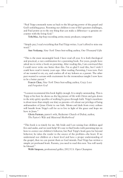 Read Excerpt - Paul Tripp Ministries