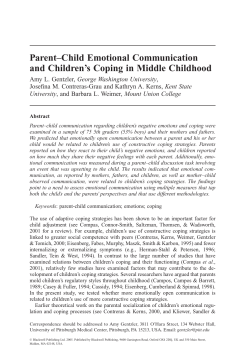 Parent&ndash;Child Emotional Communication and Children`s Coping in
