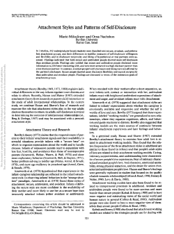 Attachment Styles and Patterns of Self-Disclosure