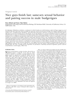 Nice guys finish last: same-sex sexual behavior