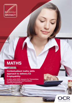 Mathematics contextualistion resources brochure