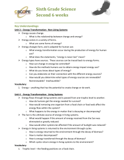 Sixth Grade Science Second 6 weeks
