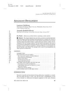 (2001).Adolescent development. Annual Review of Psychology, 52
