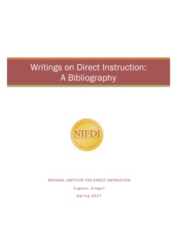A Bibliography - National Institute for Direct Instruction