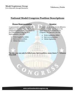 Position Descriptions - National Model US Congress
