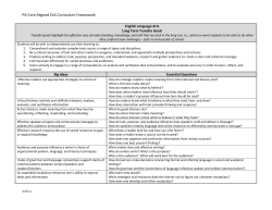 PA Core Aligned ELA Curriculum Framework