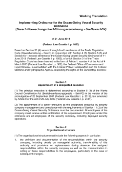 Implementing Ordinance for the Ocean-Going Vessel