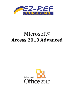 Access 2010 Advanced