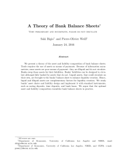 A Theory of Bank Balance Sheets