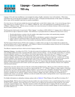 Lippage &ndash; Causes and Prevention