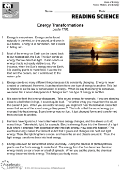 Energy Transformations
