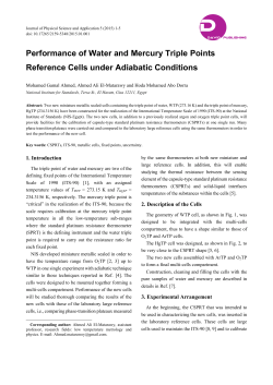 Performance of Water and Mercury Triple Points Reference Cells