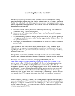 Grant Writing Effort Policy March 2017 This policy is regarding