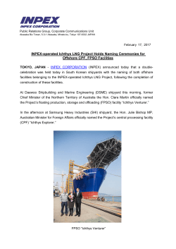 INPEX-operated Ichthys LNG Project Holds Naming Ceremonies for