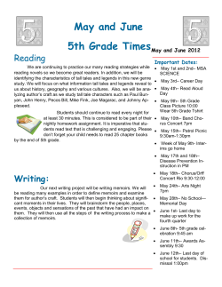5th Grade Times May and June