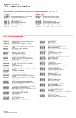 American Literature - Harvard English Department