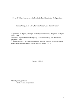 Novel 2D Silica Monolayers with Tetrahedral and Octahedral