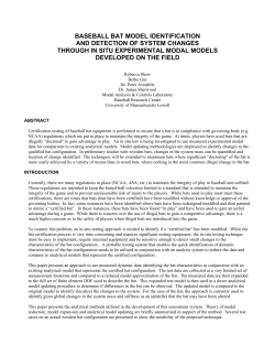 Baseball Bat Model Identification and Detection of System Changes